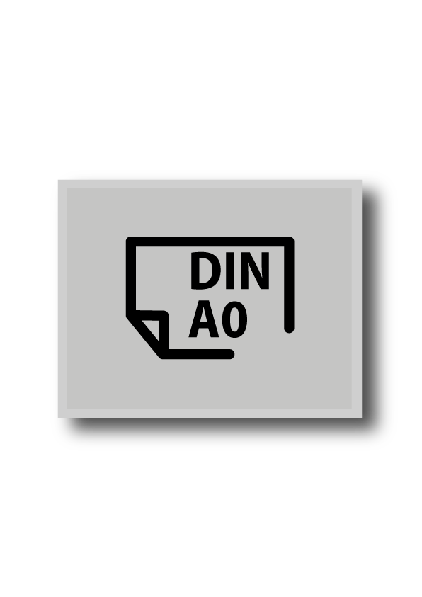 Plakat DIN A0 quer (1189 x 841 mm) einseitig 5/0-farbig bedruckt (CMYK 4-farbig + 1 Sonderfarbe HKS oder Pantone)