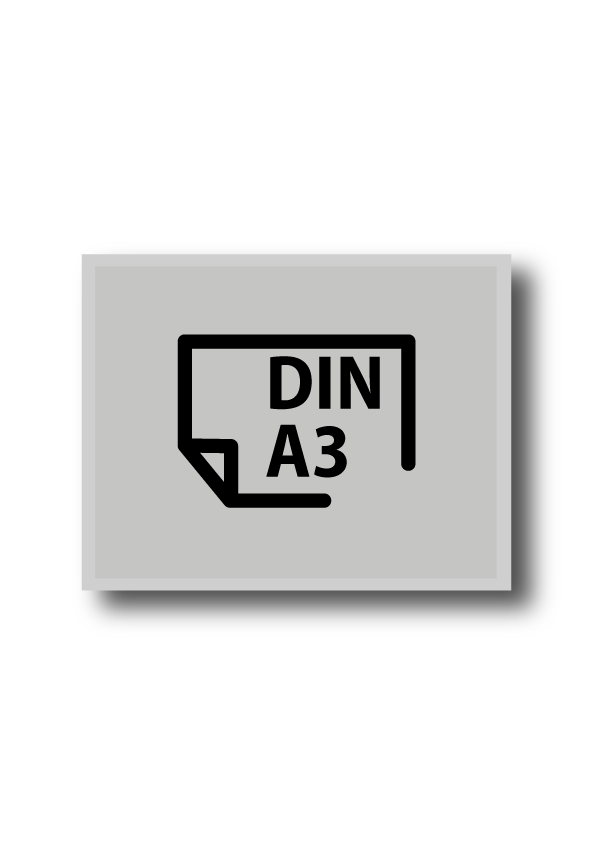 Plakat DIN A3 quer (420 x 297 mm) beidseitig 4/4-farbig bedruckt